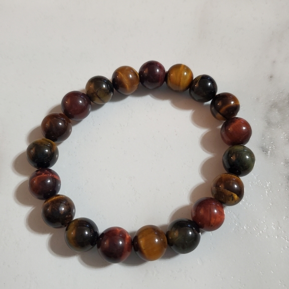 Tiger Eye Beaded Stretch Bracelet - Picture 4 of 7